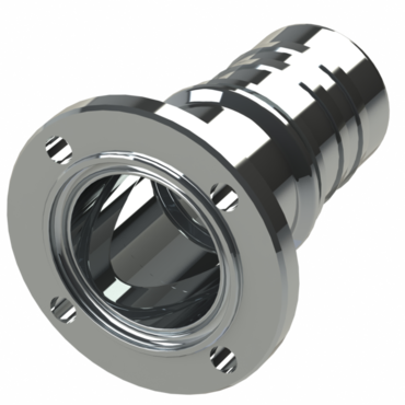 Hose coupling AISI 316 with nut flange type SHFF DIN 11864-2 NF with O-ring groove, Form A; size according to DIN R2
